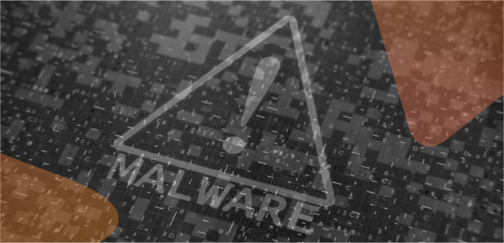 Colagem ilustrando detecção de malware.